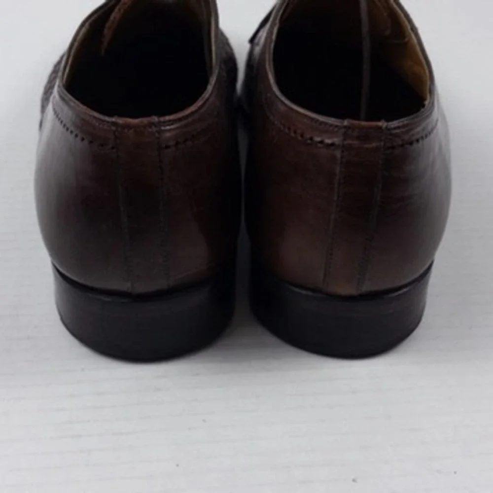Magnanni Oxford Woven Leather Cap-Toe Derby Mens 12 Brown‎ Dress Shoes 15073